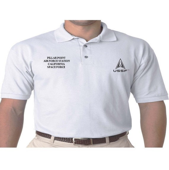 SPACE FORCE USSF Pillar Point Air Force Station California Logo Embroidered Polo Shirt