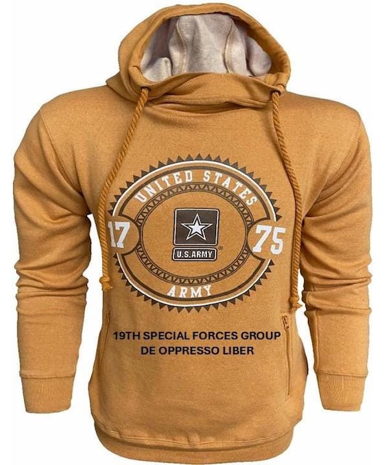 19TH Special Forces Group* De Oppresso Liber * U.S. Army Vintage Premium Camel Hoodie. Army Officially Licensed