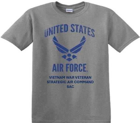 Strategic Air Command SAC* Vietnam War Veteran. Distressed/Subdued U.S. Air Force Shirt. Officially Licensed USAF