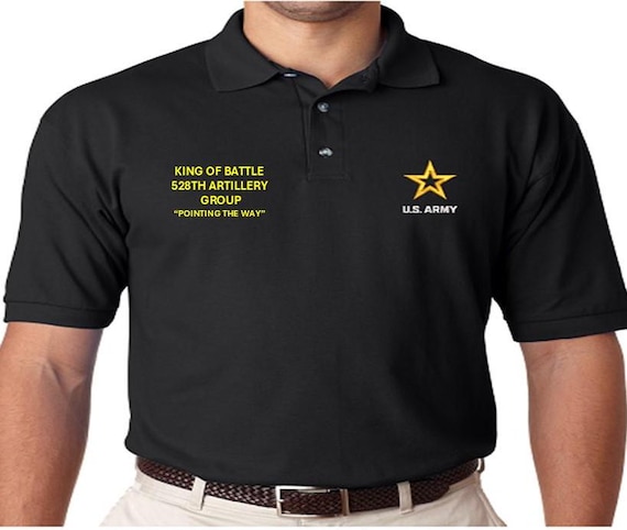 528TH Artillery Group *King of Battle* Pointing The Way *Embroidered polo shirt* Army Officially Licensed