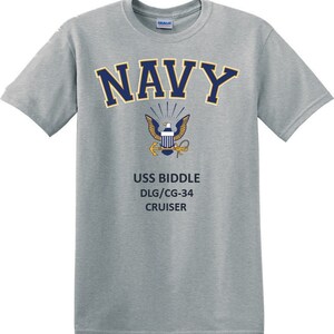 USS Biddle DLG/CG-34  * Cruiser* Navy Eagle *T-Shirt. Officially Licensed