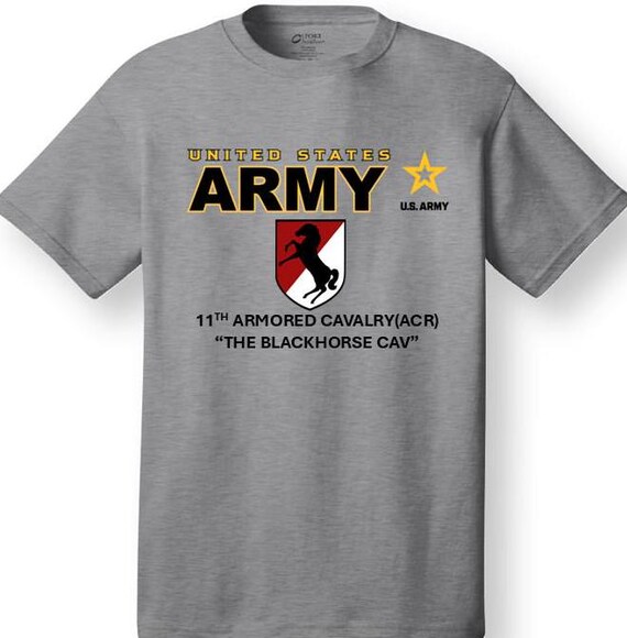 11th Armored Cavalry ACR* The Blackhorse Cav* Emblem* Shirt. These shirt are customized*Army Officially Licensed