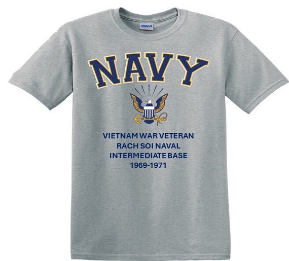 Rach Soi Naval Intermediate Base*Vietnam War Veteran* 1969-1971* Navy Eagle *T-Shirt. Navy Officially Licensed.