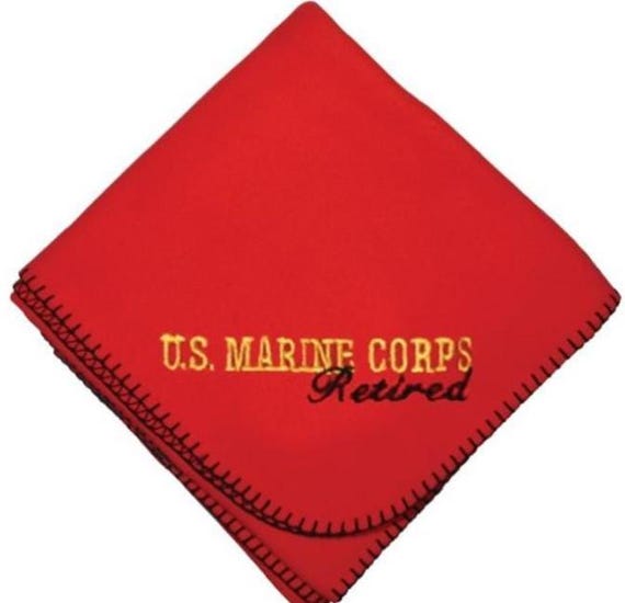 U.S. Marine Corps Retired DEMB Stadium Fleece Blanket (58X52) USMC Officially Licensed