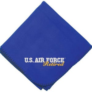 Air Force Retired DEMB Stadium Fleece Blanket (58X52) USAF Officially Licensed