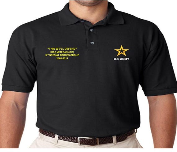 5th Special Forces Group*Iraq Veteran OIF*2003-2011 * *Embroidered polo shirt* Army Officially Licensed