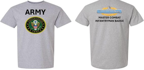 Master Combat Infantryman Badge* MCIB* 2nd Award* Shirt. These shirt are customized*Army Officially Licensed
