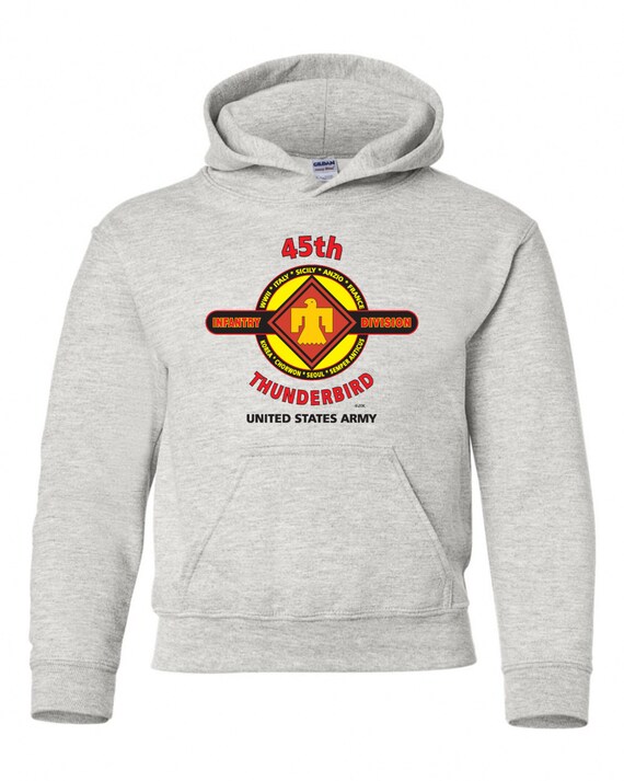 45th Infantry Division"Thunderbird" Battle & Campaign Hoodie Sweatshirt w/Pockets.