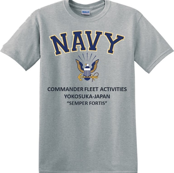 Commander Fleet Activities *Yokosuka-Japan* Navy Eagle *T-Shirt. Vinyl & Digital Print. Officially Licensed Navy