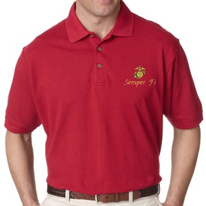 MARINE polo shirt &quot;Semper Fi&quot; -Embroidered  Polo-Golf Shirt. Officialy Licensed US Marine Polo shirt.