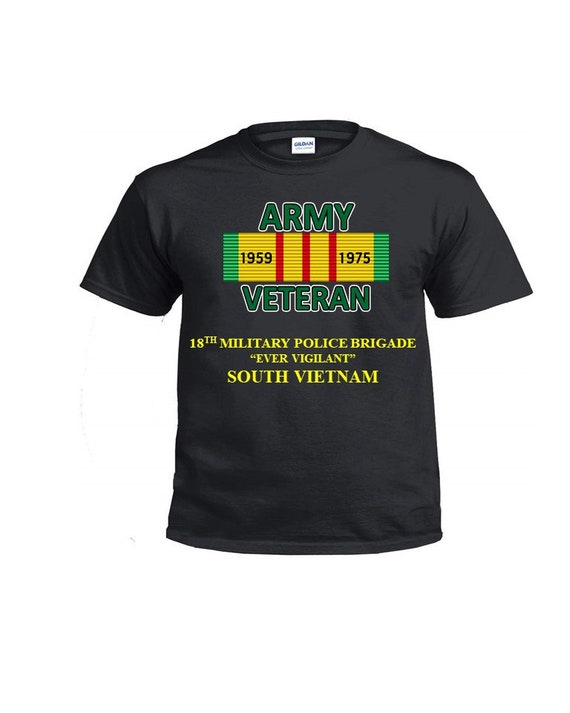18th Military Police Brigade "Ever Vigilant" * Vietnam Veteran Ribbon Vinyl / Silkscreen Shirt or Sweatshirts