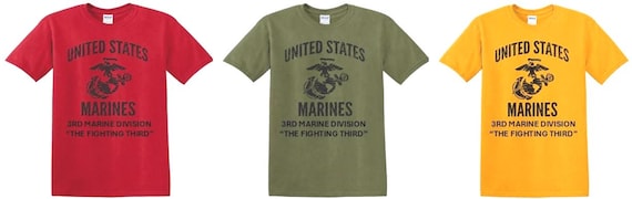 3RD Marine Division* The Fighting Third *Marine Corps Eagle, Globe & Anchor Shirt. USMC Officially Licensed.
