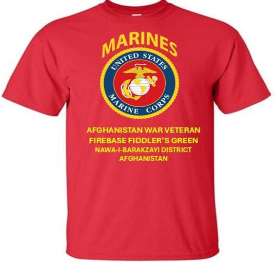 Afghanistan War Veteran*Firebase Fiddler's Green*Afghanistan* Marines*USMC Officially Licensed