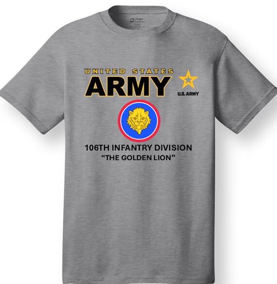 106TH Infantry Division* The Golden Lion * Emblem* Shirt. These shirt are customized*Army Officially Licensed