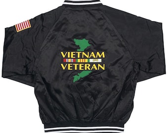 Vietnam Veteran  Embroidered Satin Jacket (BACK ONLY)