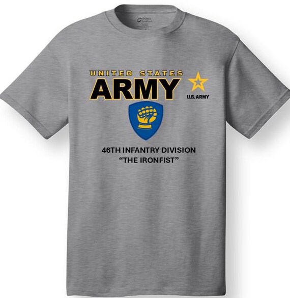 46th Infantry Division* The Ironfist * Emblem* Shirt. These shirt are customized*Army Officially Licensed