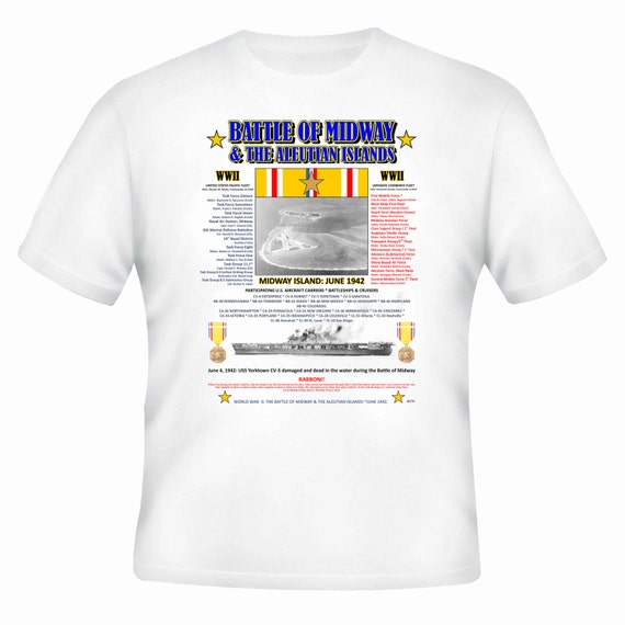 Battle of Midway & The Aleutian Islands WW II Campaign Shirt