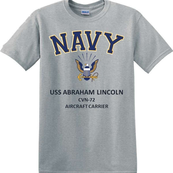 USS Abraham Lincoln CVN-72*Lotniskowiec* Orzeł marynarki wojennej *Koszulka. Oficjalnie licencjonowany