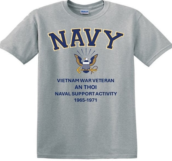 An Thoi Naval Support Activity*Vietnam War Veteran* 1965-1971* Navy Eagle *T-Shirt. Navy Officially Licensed