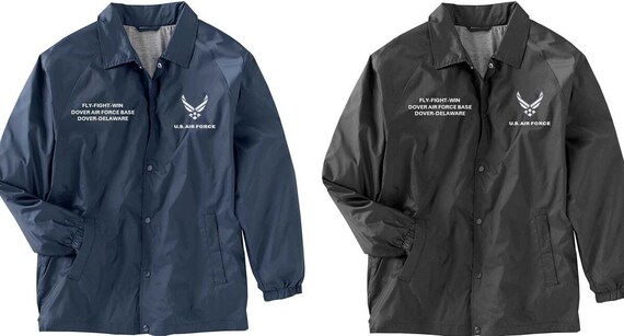 Dover Air Force Base * Dover-Delaware* Coaches Jacket *Embroidered Right & Left Chest. USAF Officially Licensed.