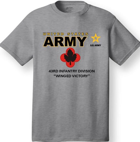 43rd Infantry Division* Winged Victory * Emblem* Shirt. These shirt are customized*Army Officially Licensed