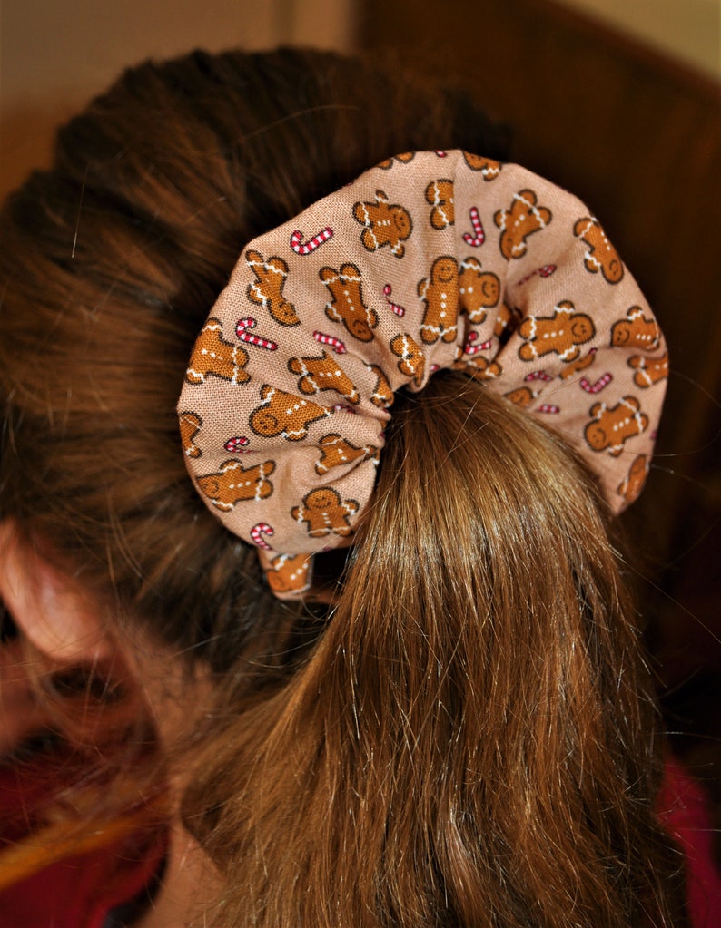 Hair Accessory Christmas Scrunchie Gingerbread Scrunchie Ponytail Scrunchie Hair Scrunchie Hair Decoration