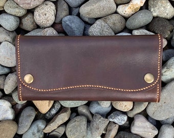 Italian Leather Ladies Wallet,  Brown Leather Wallet,  Handmade Full Grain Leather Wallet