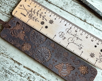 Handmade Leather Floral Bookmark, Book Reader Gift