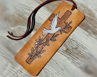 Handmade Leather Floral Bookmark, Book Reader Gift