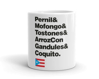Puerto Rico Cuisine Large Mug - Puerto Rican Pride, Food, Foodie, Boricua