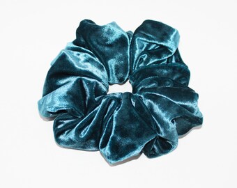 Sea Green Velvet Jumbo Scrunchie