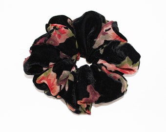 Pink Rose Velvet Jumbo Scrunchie