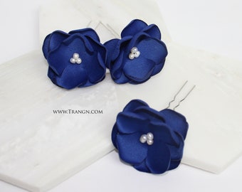 Royal blue U shape pin flower wedding for hair