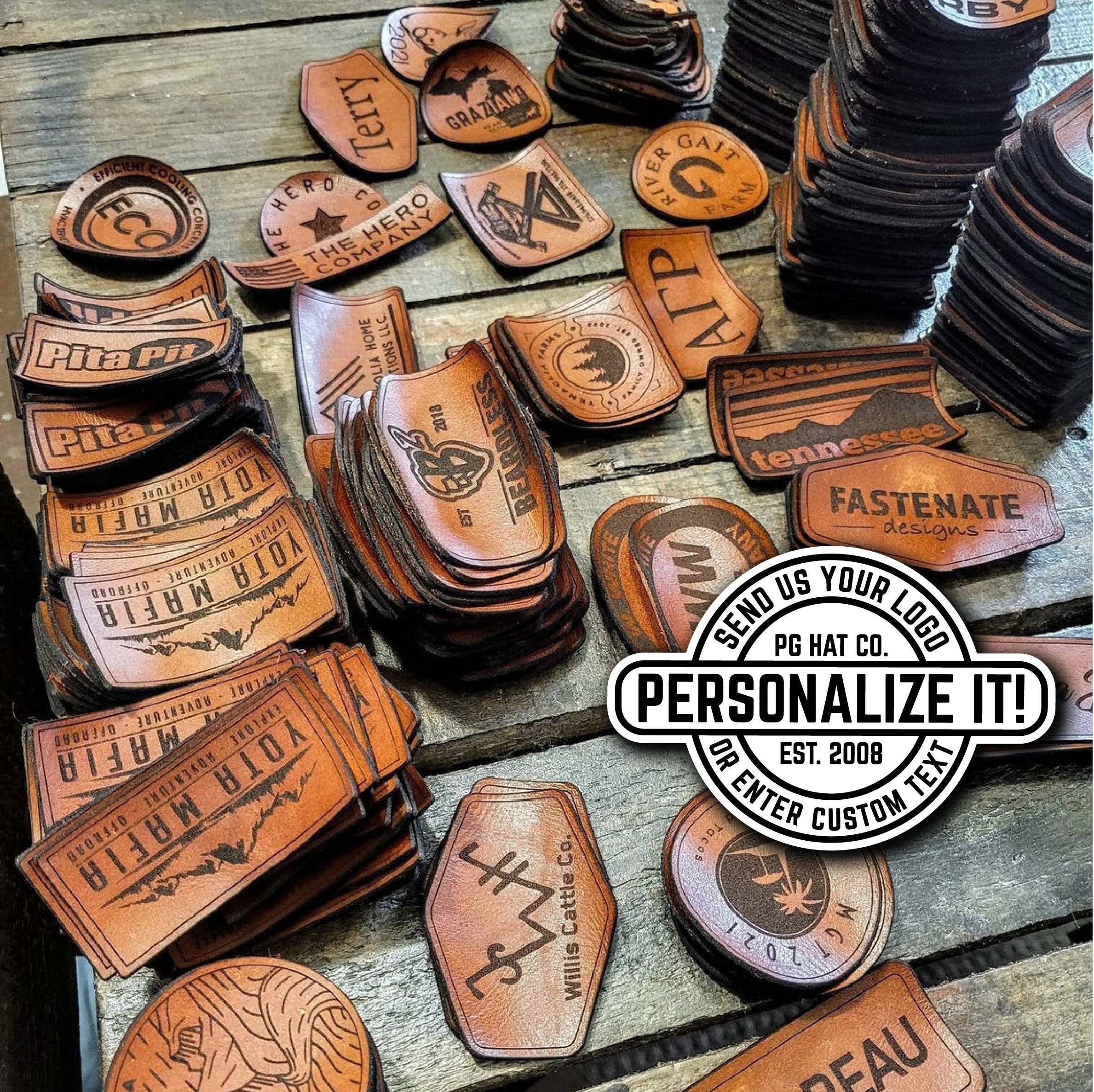 Custom Leather Patches In Full Color - Georgia Engraving, Printing