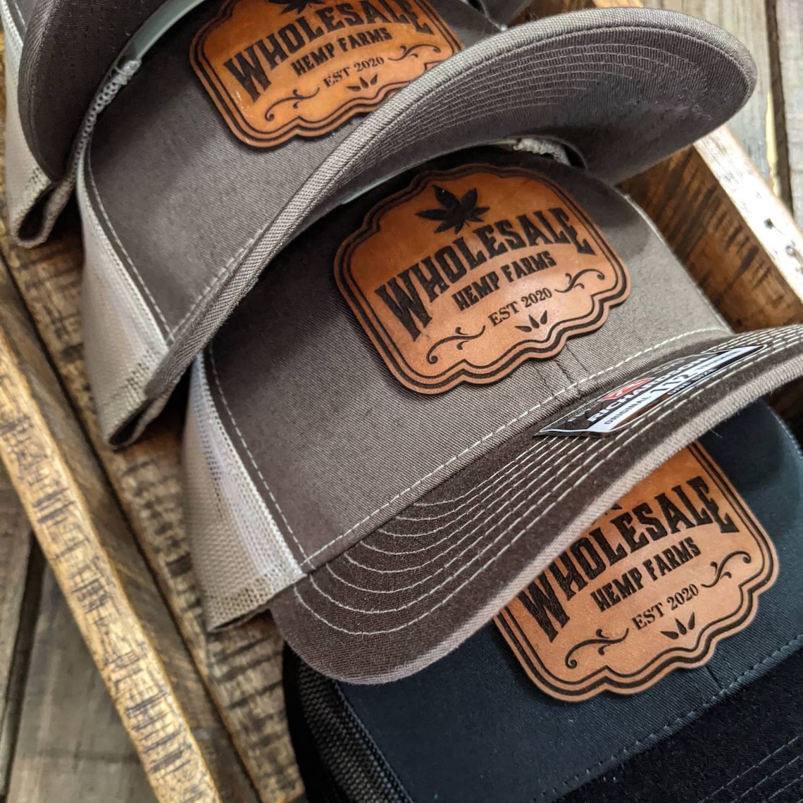 Custom Leather Patch Richardson Trucker Hat Laser Engraved - Etsy