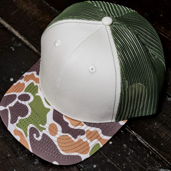 Buy Vintage Old School Duck Camo Blank Mesh Classic Trucker Hat