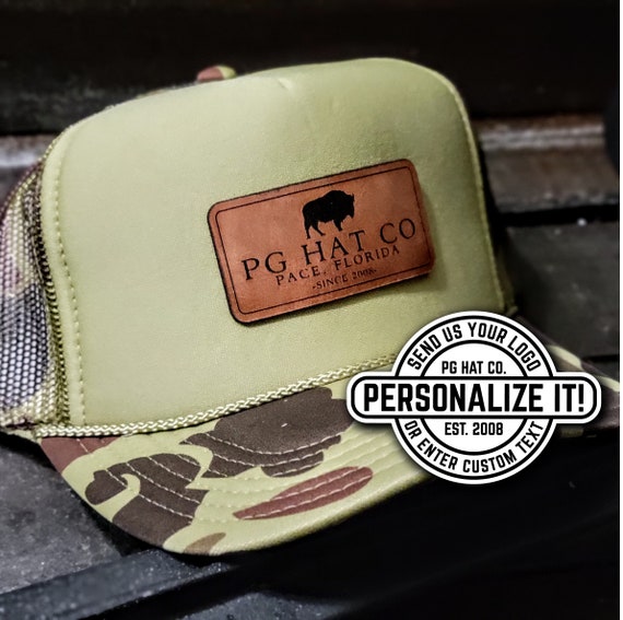 Vintage Foam Duck Camo Custom Leather Patch Trucker Hat Laser Engraved With  Personalized Logo, Text Company Logo, Retro Otto Hunting Deer 