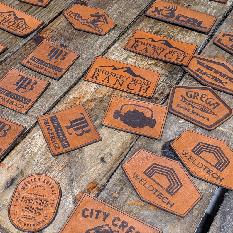 Patches Laser Engraved Genuine Leather Patches Patch Etsy