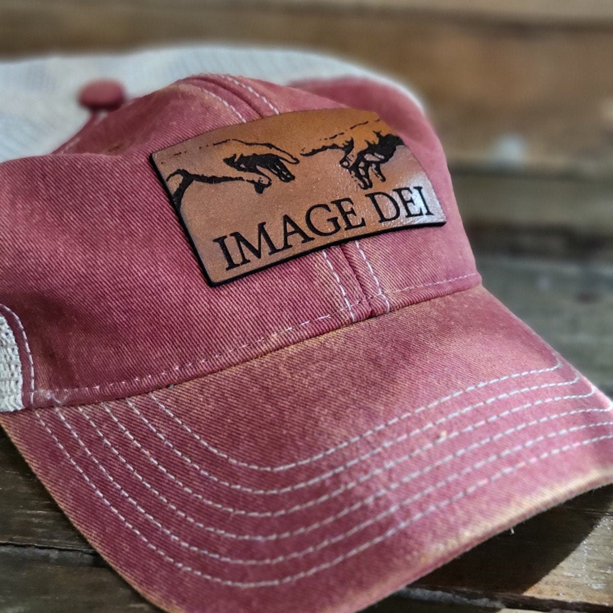 Custom Leather Patch Trucker Hat Legacy Brand Laser Engraved Etsy España