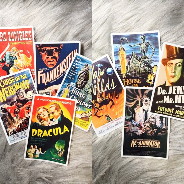 Vintage Horror Movie Poster Stickers