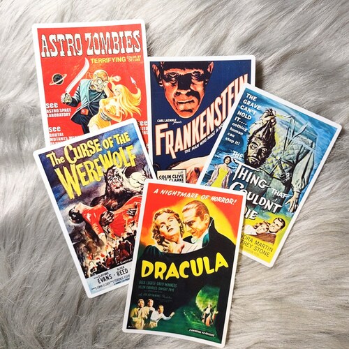 Vintage Horror Movie Poster Stickers Etsy