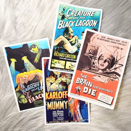 Vintage Horror Movie Poster Stickers Etsy