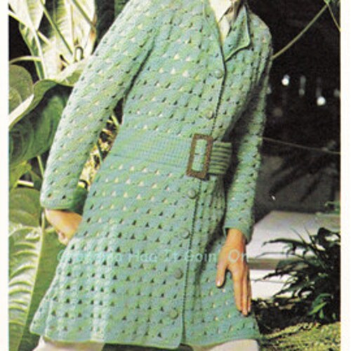 Vintage Crochet Pattern Car Coat Pattern PDF Instant Etsy