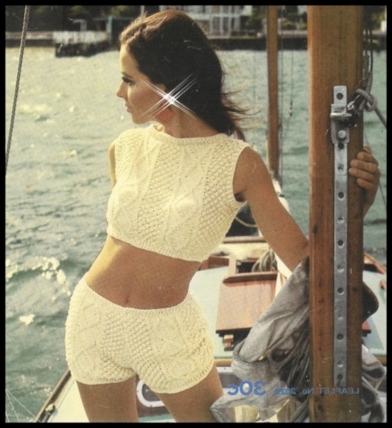 Knitting Pattern Vintage Aran Hot Pants Hippie Pants Etsy