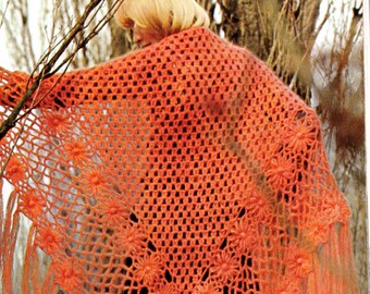 Crochet Mohair Shawl Pattern - Vintage 70s Crochet Poncho - Sweater Shawl Wrap - PDF Instant Download - Digital Pattern - Lacy Wrap Coat