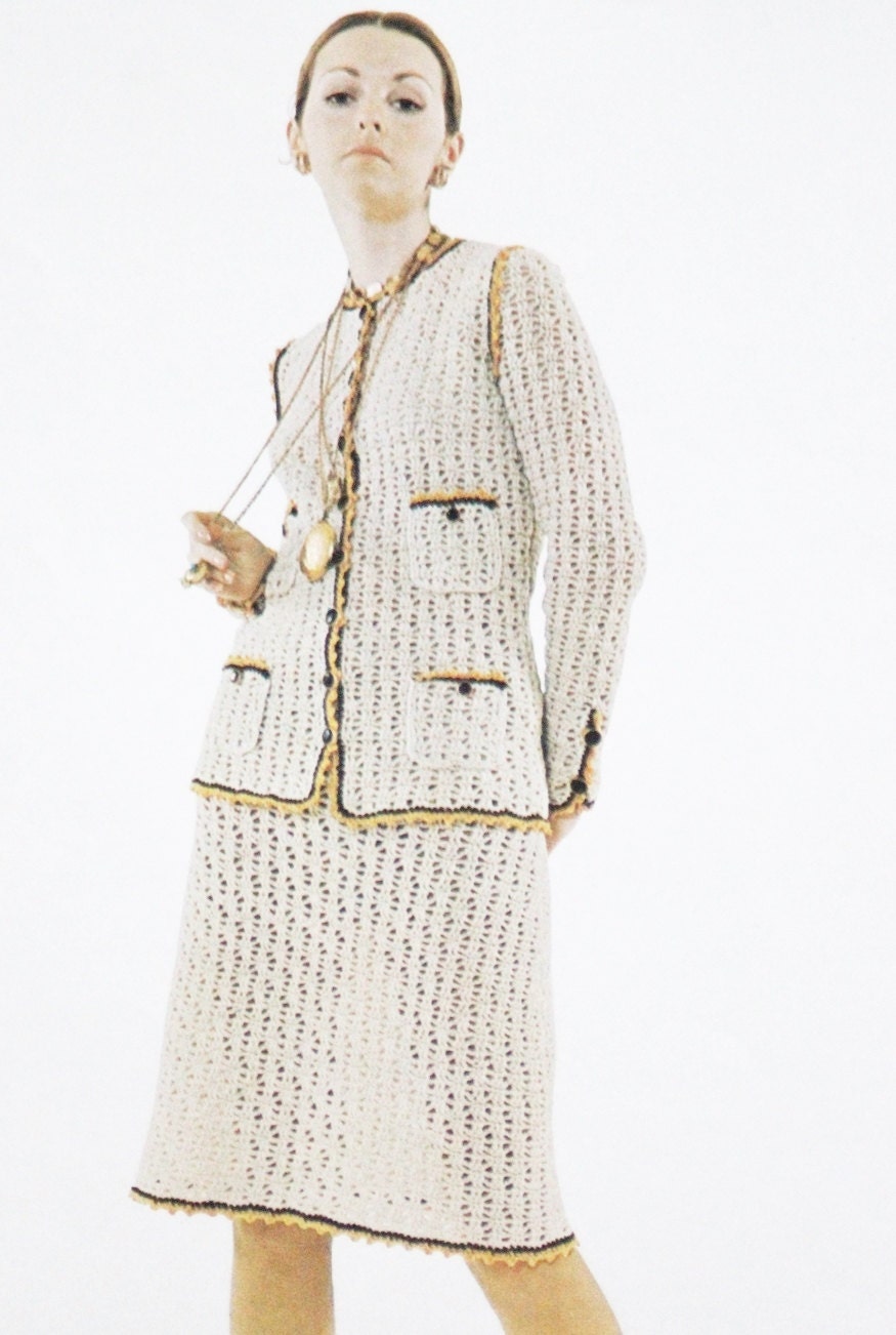 Crochet Pattern Blazer Suit Dress Set Mid Skirt & Jacket - Etsy Canada