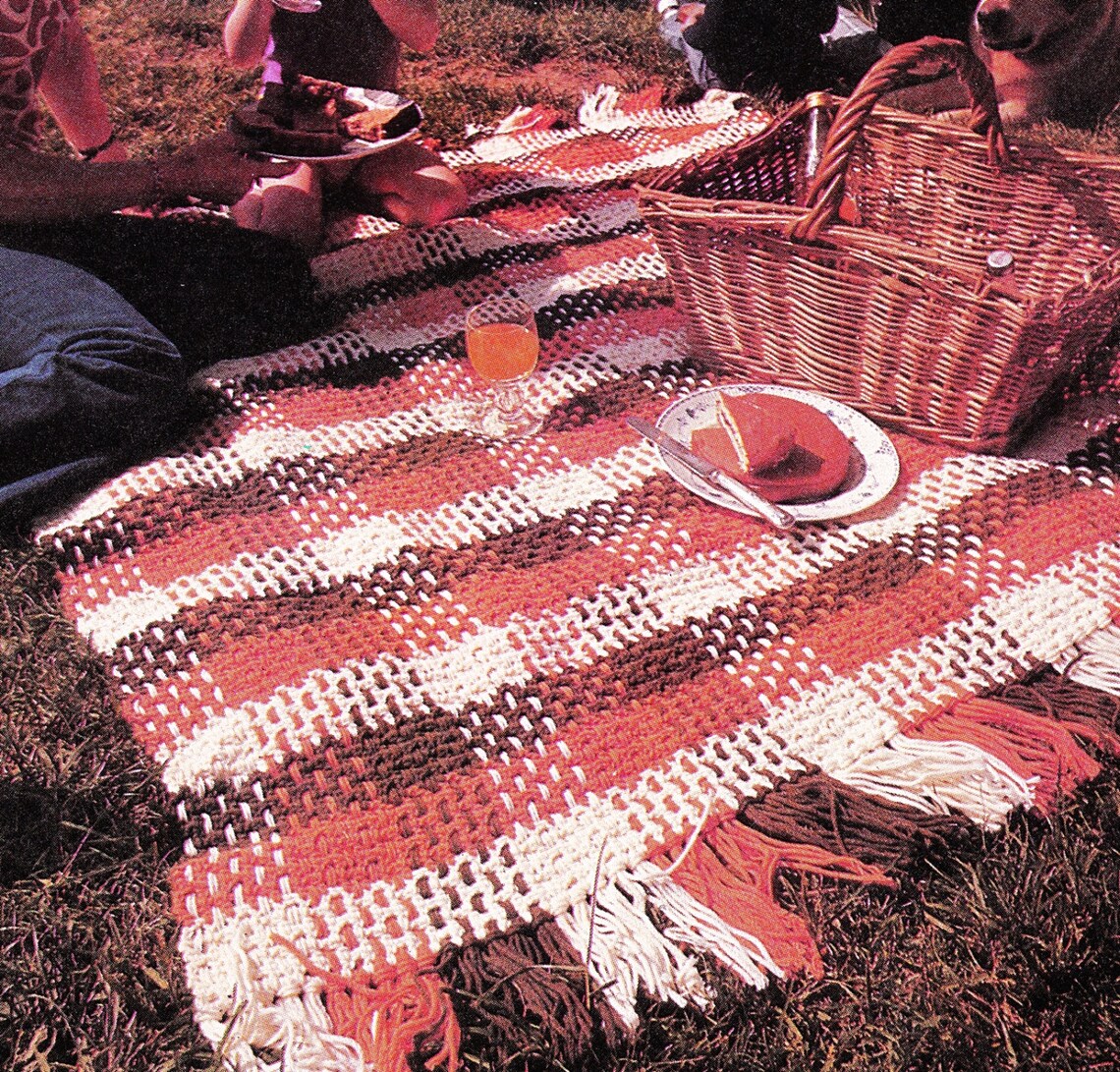 Vintage Crochet Pattern Plaid Afghan Throw Lap Blanket PDF Etsy