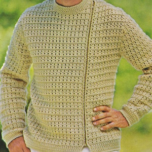 CROCHET PATTERN Vintage MENS Pattern Cardigan Jacket - Etsy