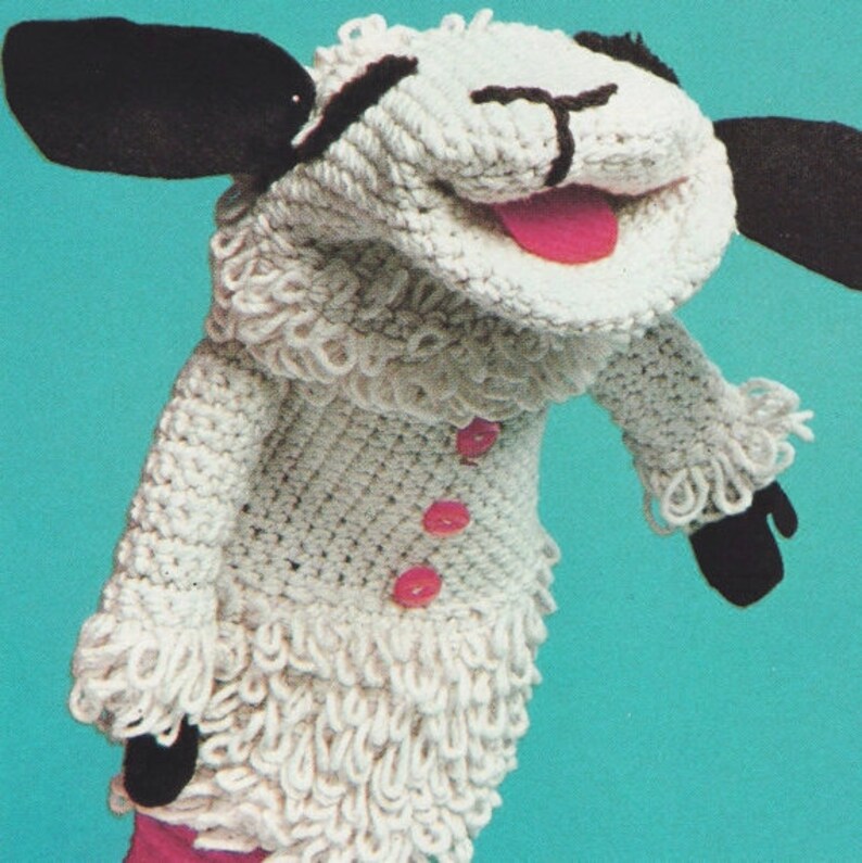 Vintage 70s LAMB Chop Hand Puppet PDF Knitting Crochet Etsy