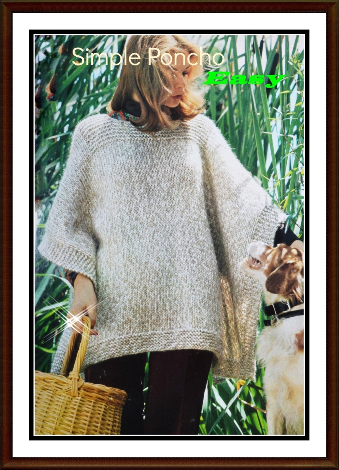 1970s Vintage KNITTING PATTERN Pdf Woman's Poncho Quick - Etsy